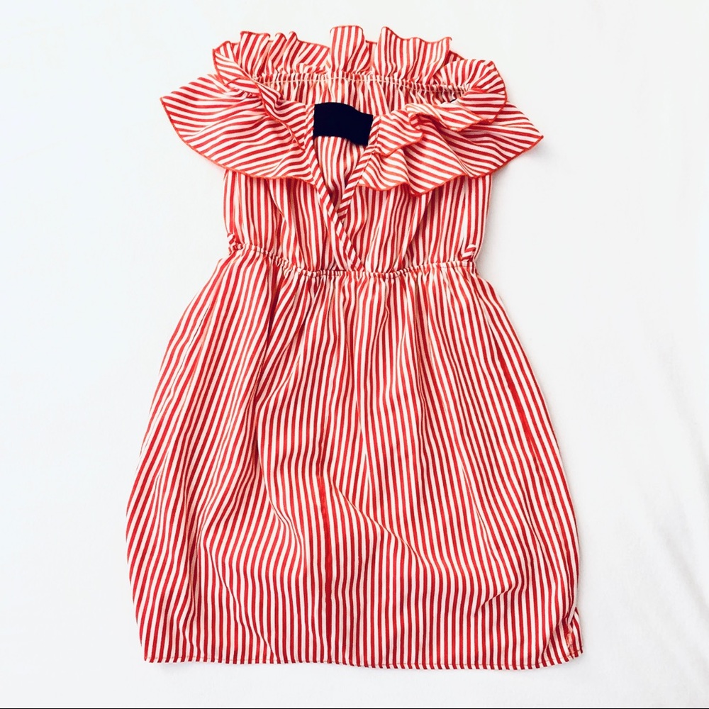 Red & White Strapless Summer Dress - Picture 4 of 4